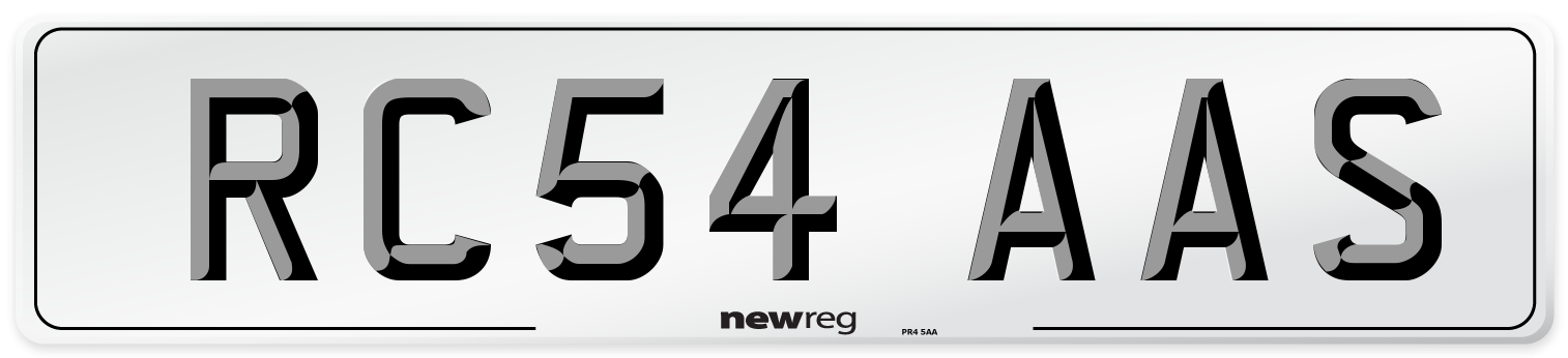 RC54 AAS Number Plate from New Reg